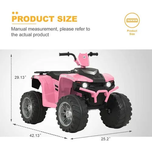 The 2025 | 12V Kids Ride On Car Pink | 1 Seater | 4 Wheeler ATV  | LED Lights | Upgraded Tires
