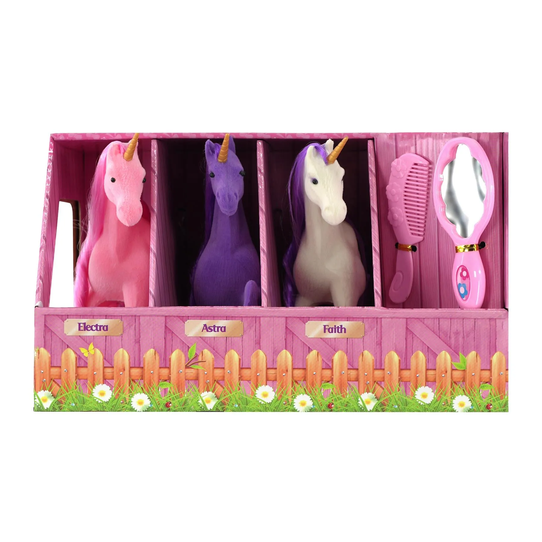 Unicorn Stable with Three Unicorns and Accessories