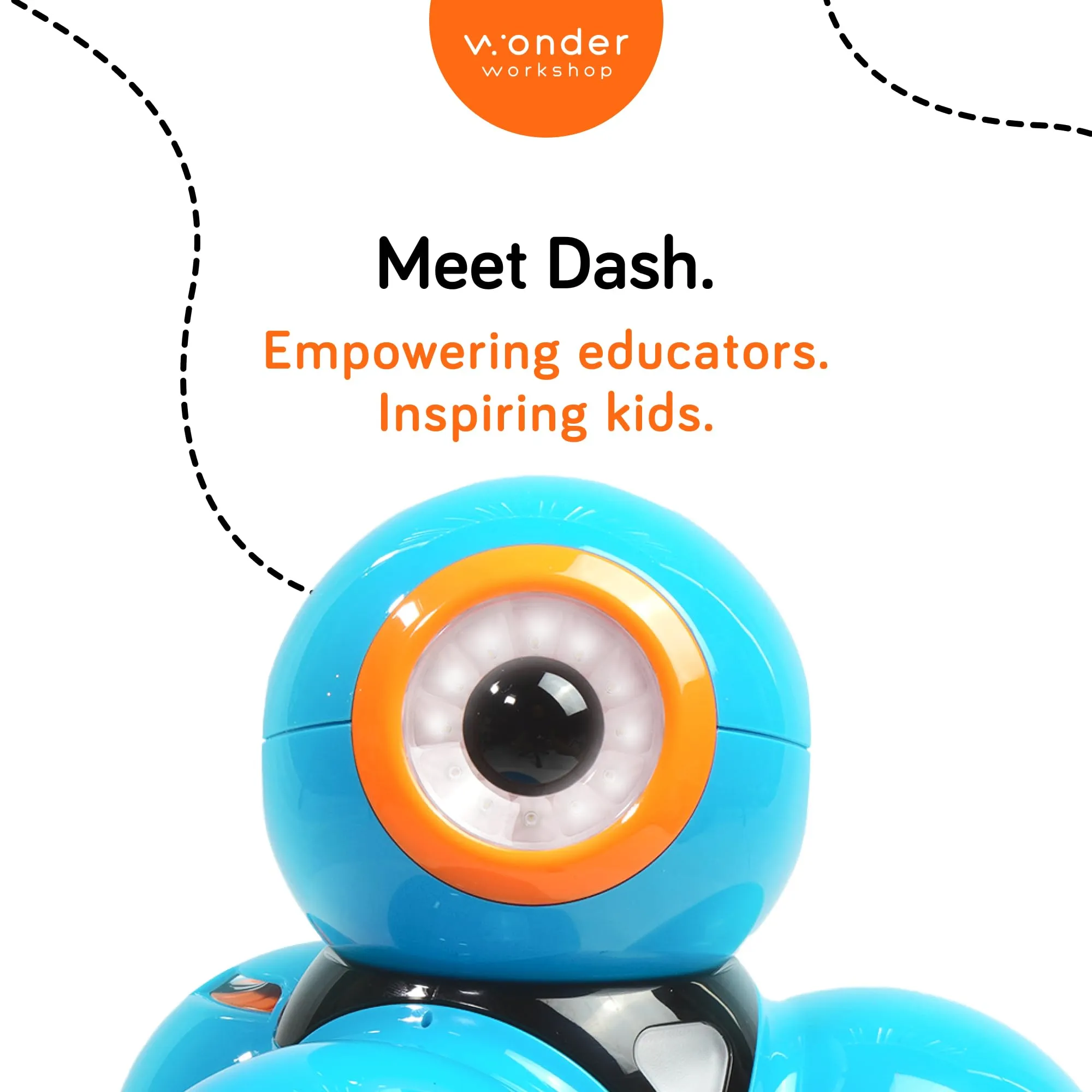 Wonder Workshop Dash Robot Wonder Pack – Coding Educational Bundle for Kids 6  – Free STEM Apps with Instructional Videos - Launcher Toy, Sketch Kit Drawing, Gripper Building