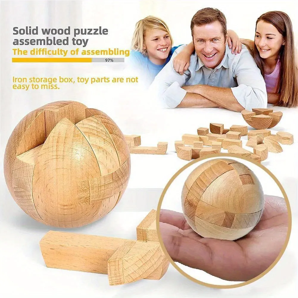 Wooden Kong Ming Lock Puzzle Toy Perfect Holiday Gift