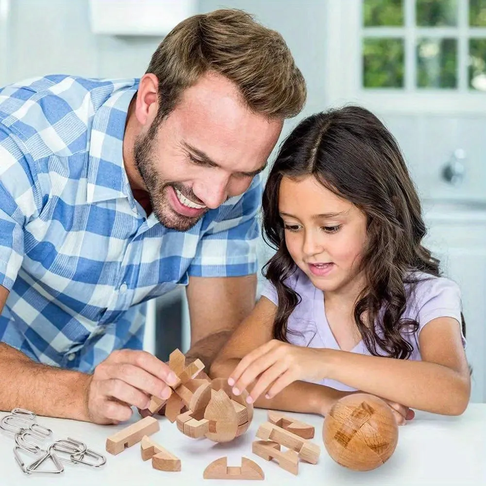 Wooden Kong Ming Lock Puzzle Toy Perfect Holiday Gift