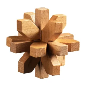 Wooden Kongming Lock 3D Brain Teaser Puzzle for Desktop Fun